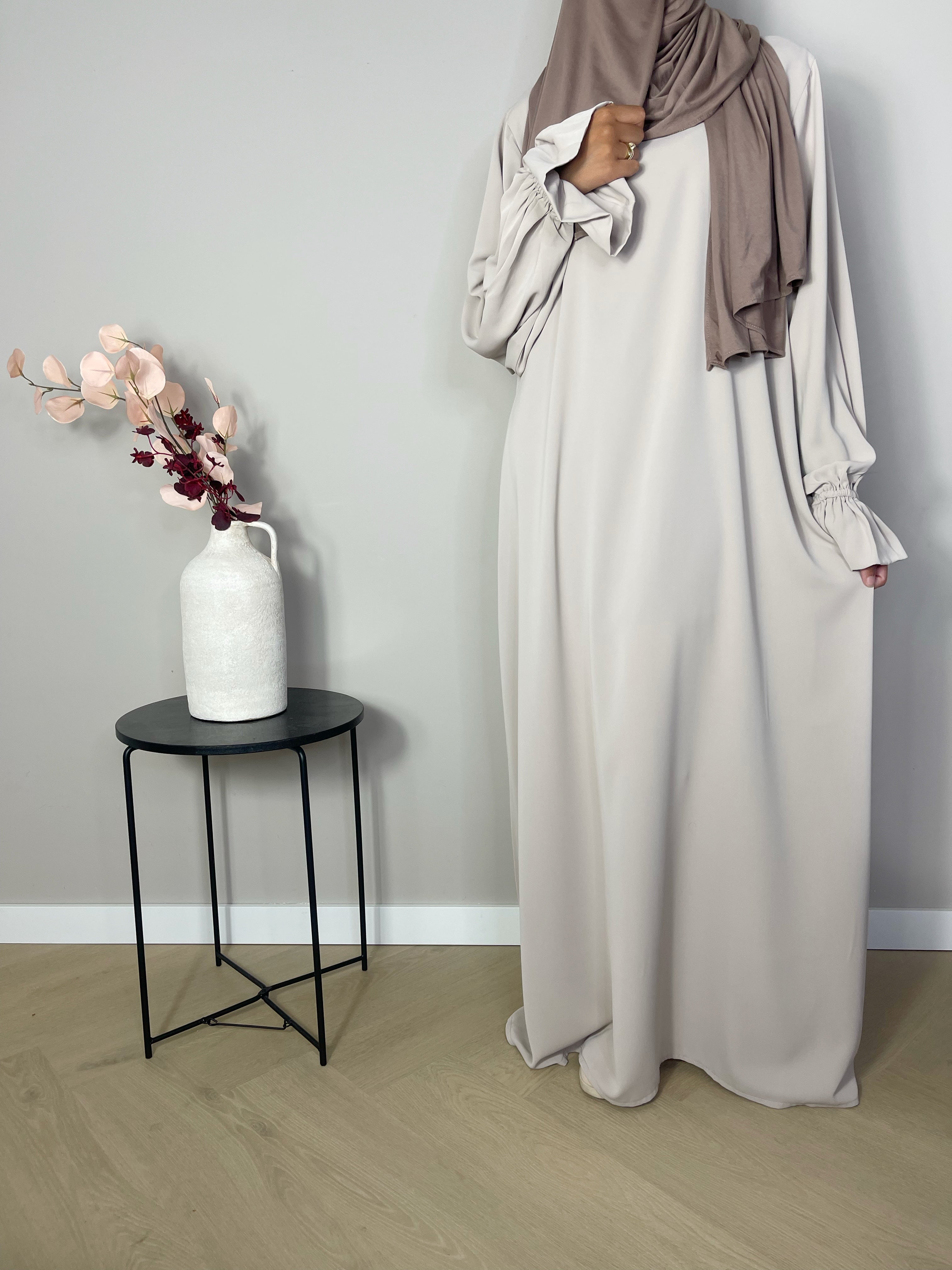 Abaya elegante mouwtjes - Grey Taupe main image 0