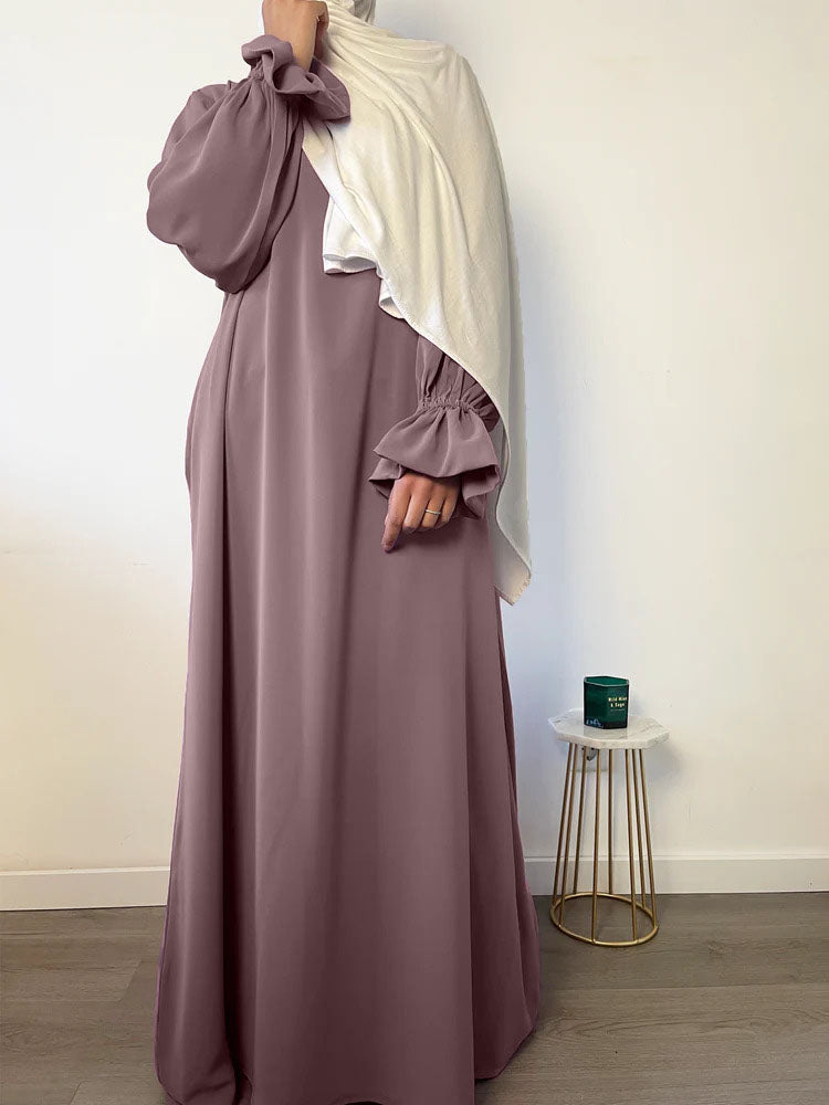 Abaya met elegante mouwtjes - Mauve