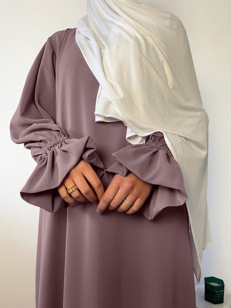 Abaya met elegante mouwtjes - Mauve