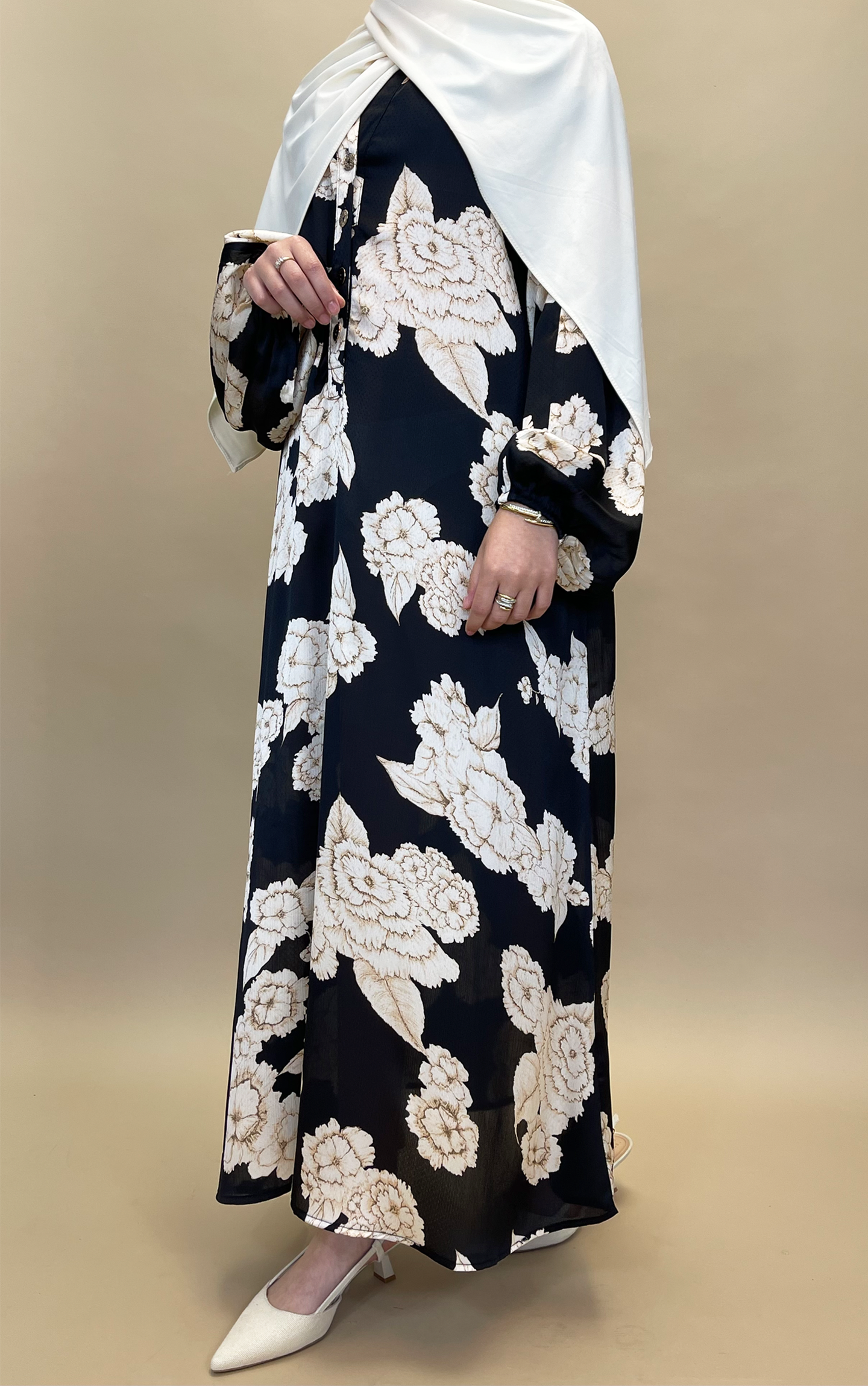 Flower Dress - Black - Hijab Boutique