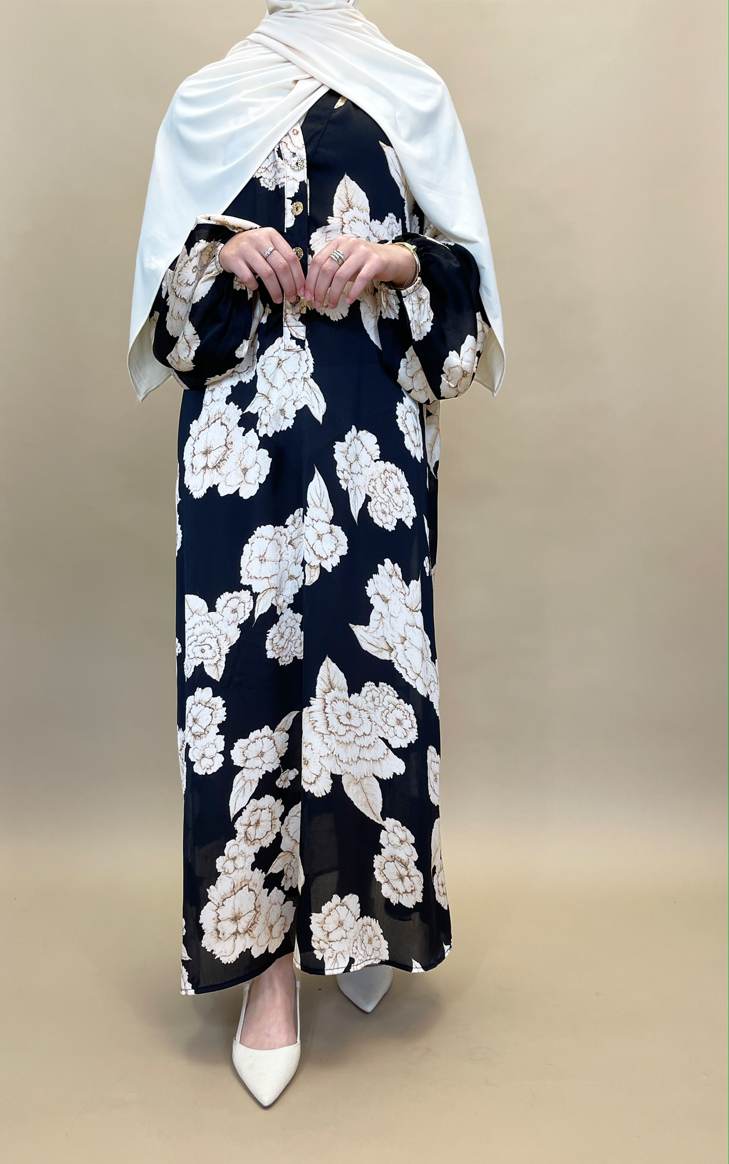 Flower Dress - Black - Hijab Boutique