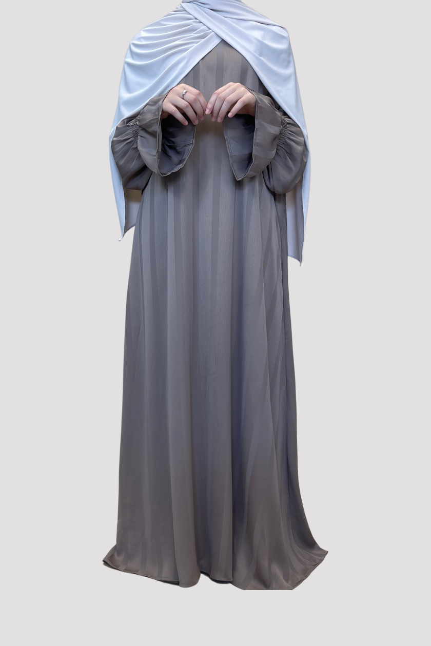 Satin dress - Brown - Hijab Boutique