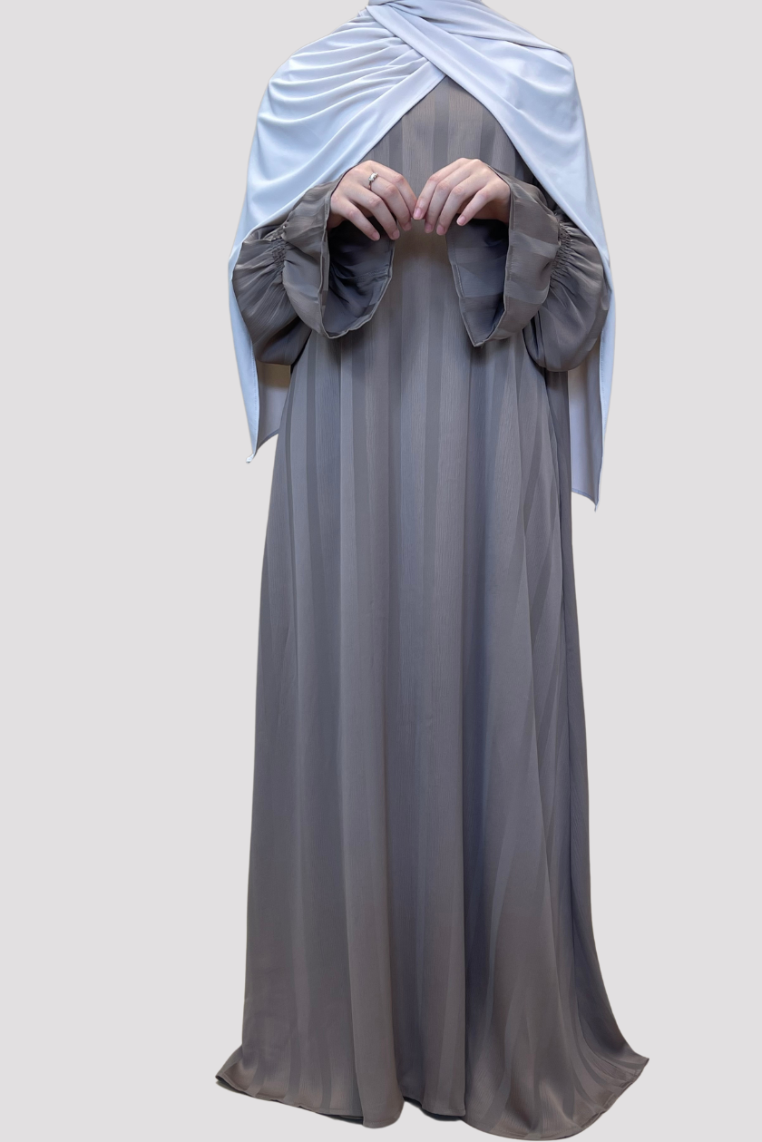 Satin dress - Brown - Hijab Boutique