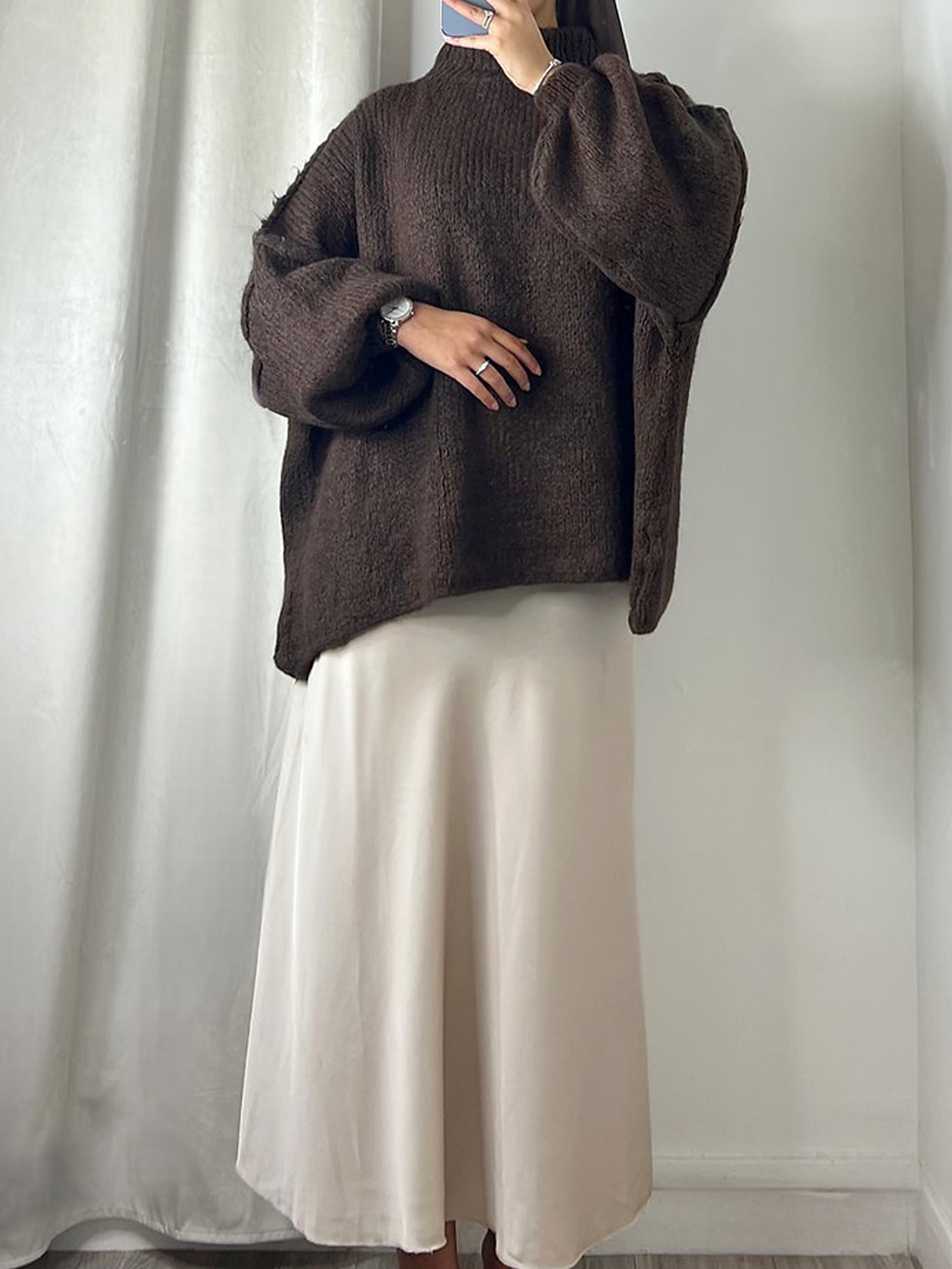Oversized sweater - Brown