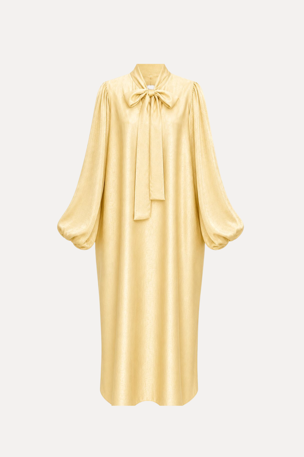 Satin Bow Dress - Butter Yellow