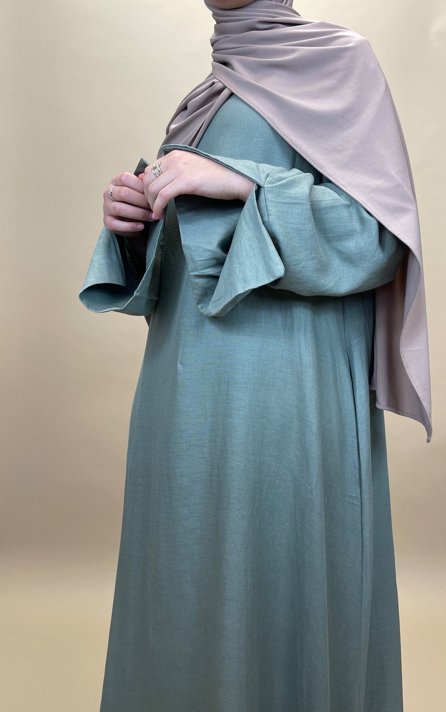 Linnen Abaya - Army green