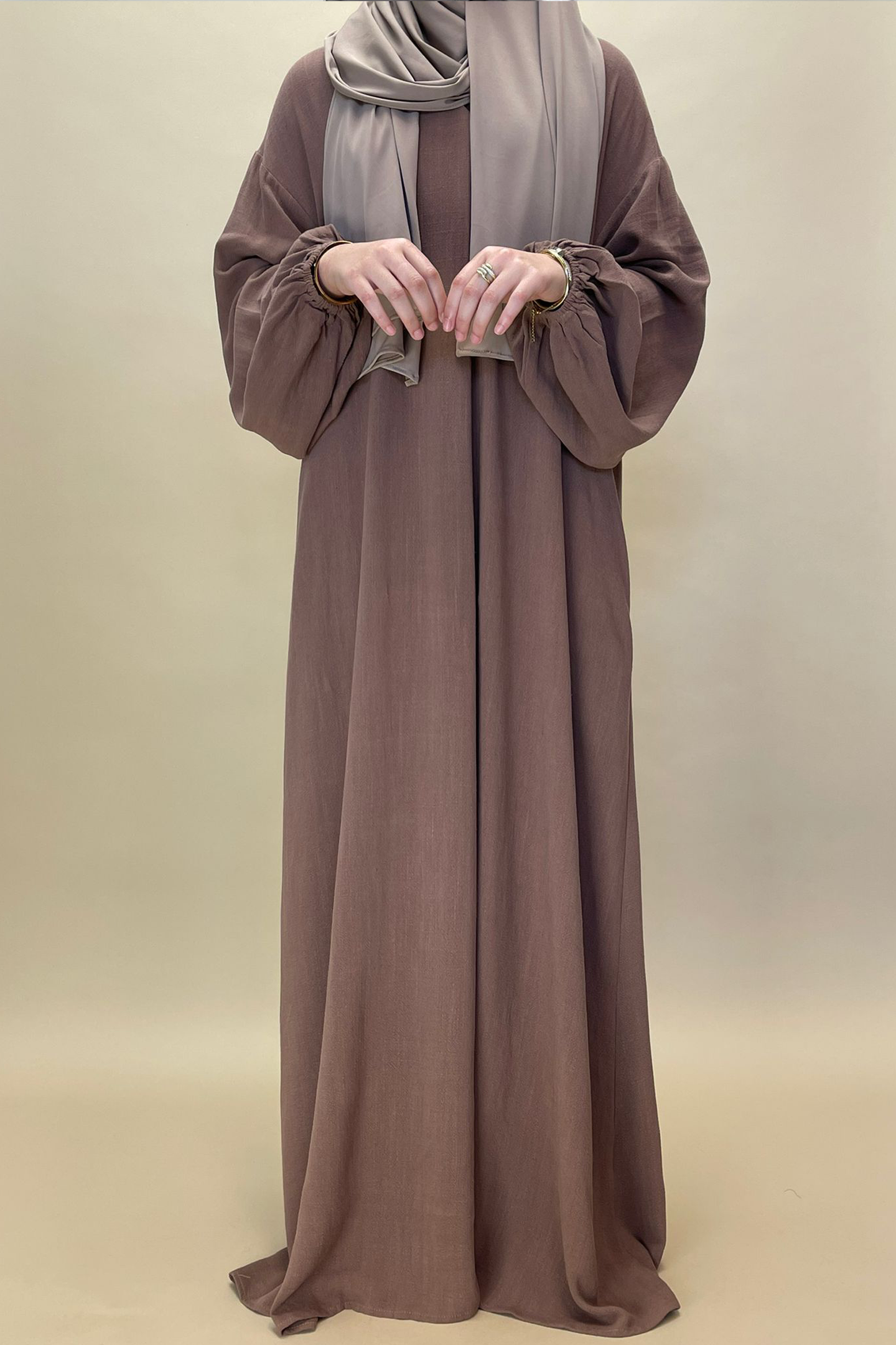 Cotton maxi dress - Brown - Hijab Boutique