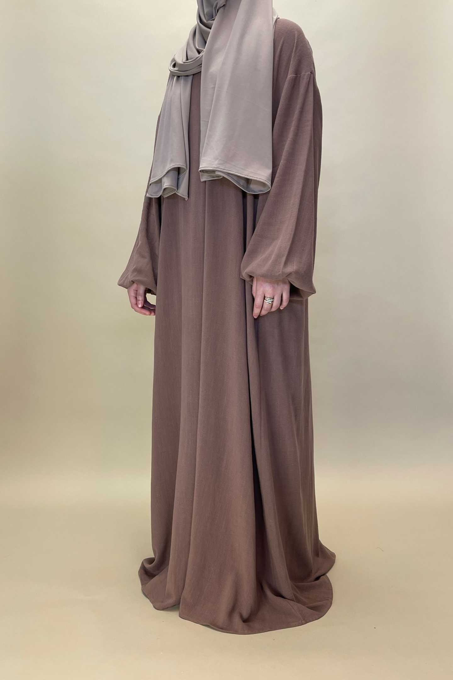 Cotton maxi dress - Brown