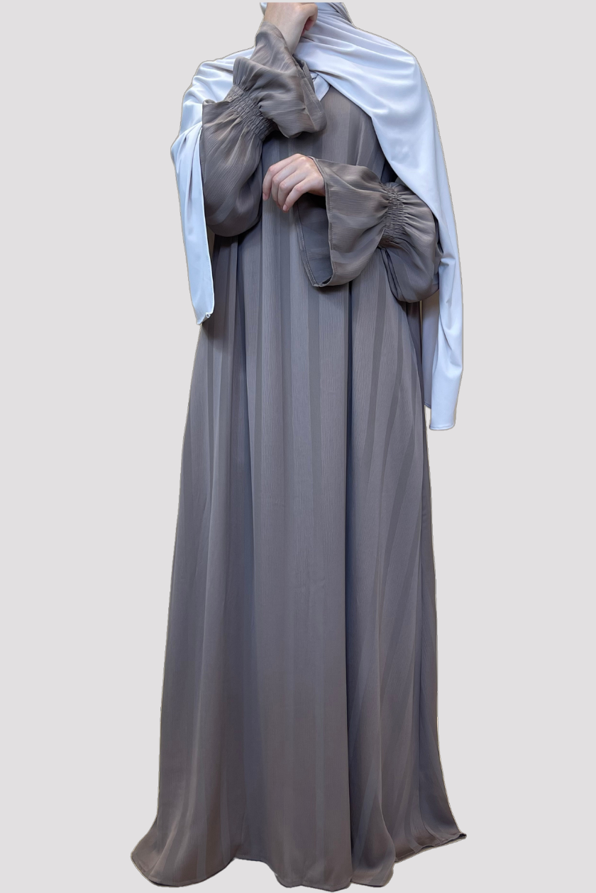 Satin dress - Brown - Hijab Boutique