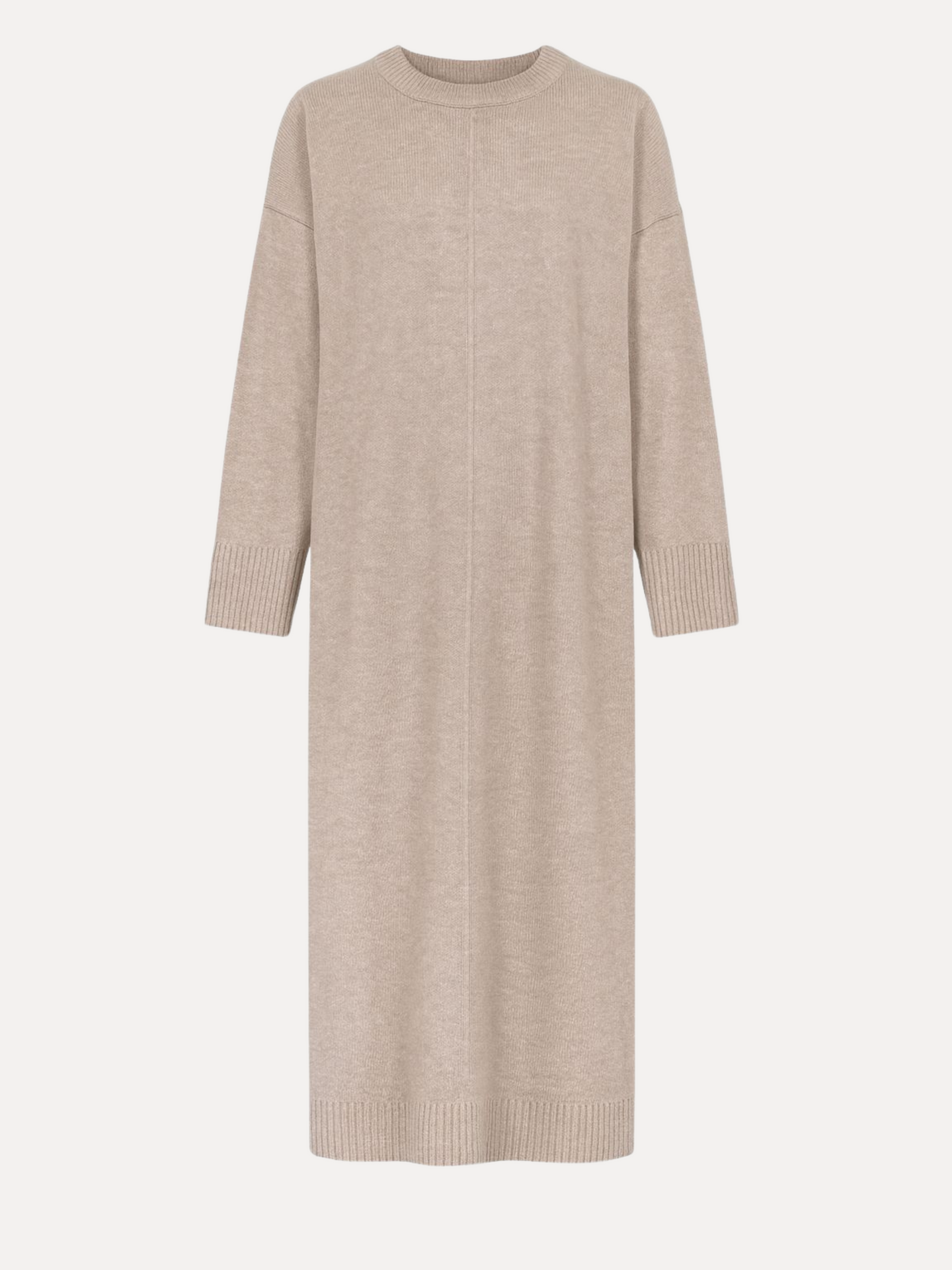 Knitted long dress  - Soft taupe