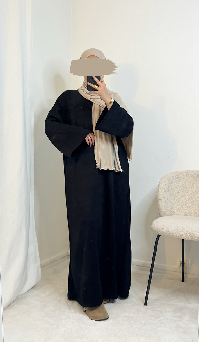 Sweaterdress wide sleeves - Black - Hijab Boutique