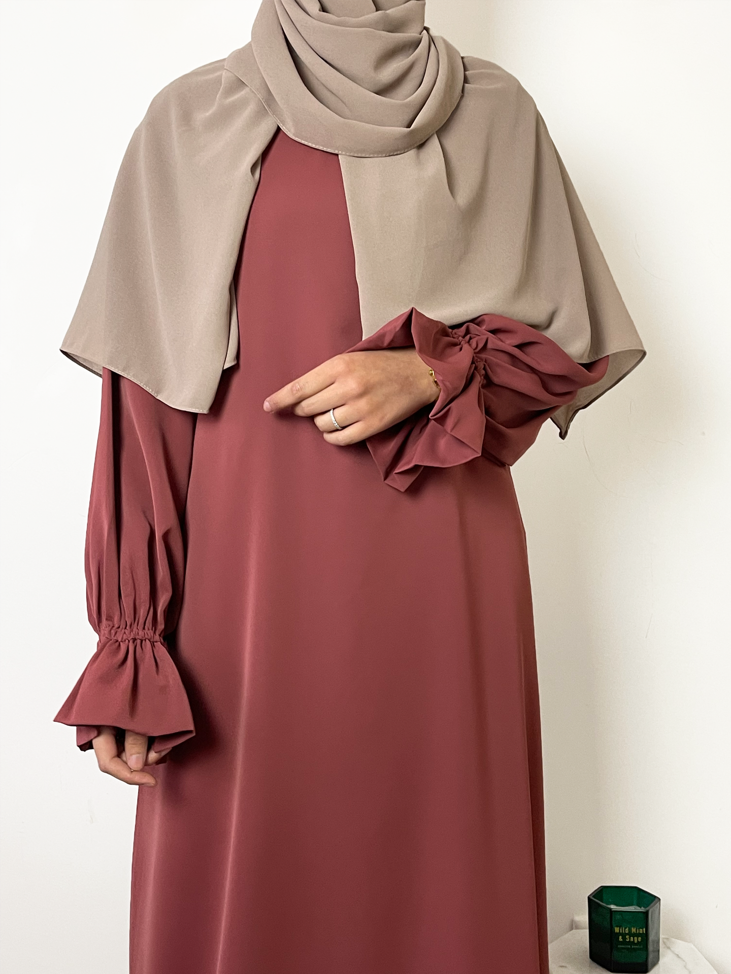 Abaya met elegante mouwtjes