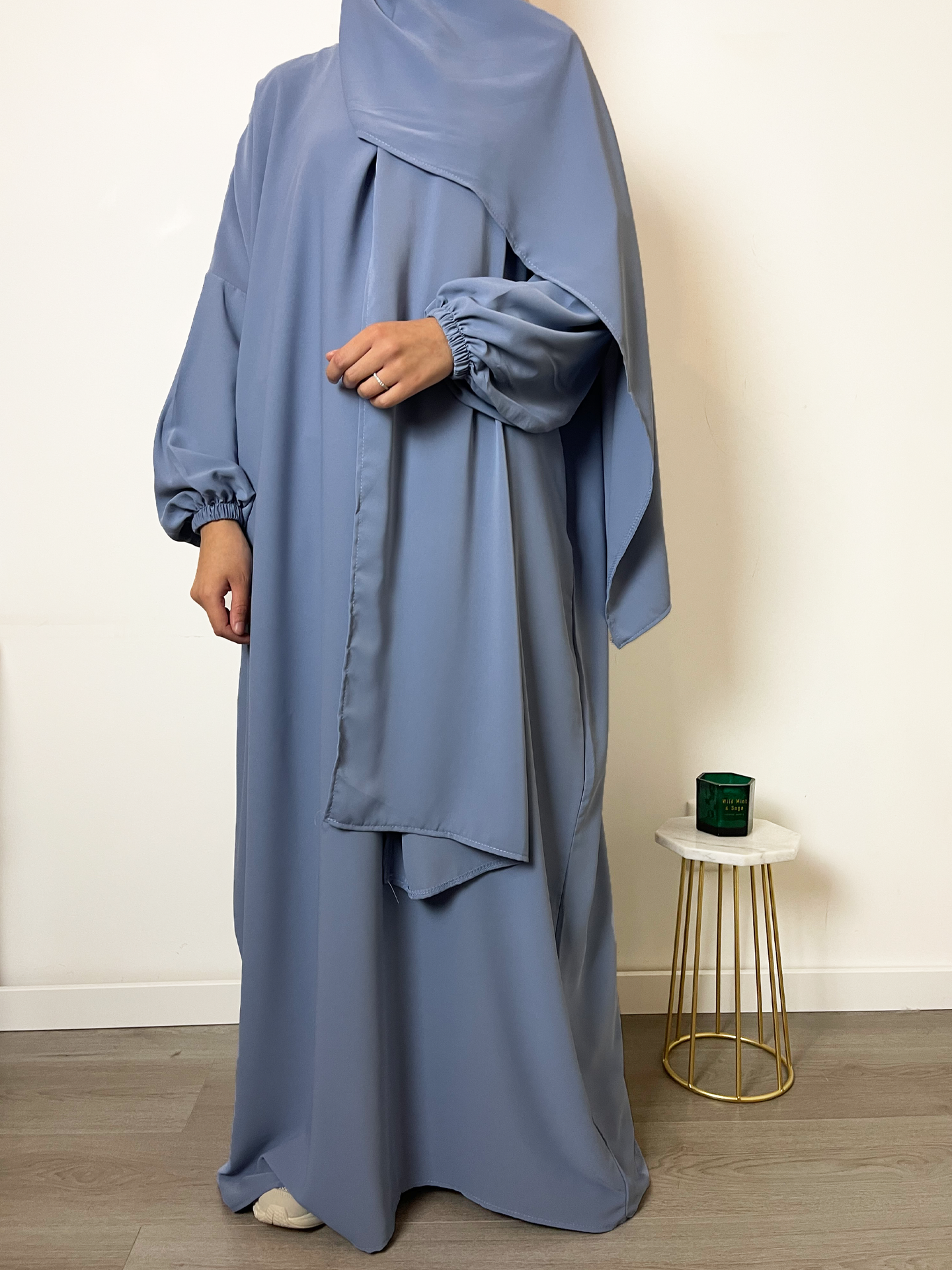 Abaya tweedelig - Soft blue - Hijab Boutique