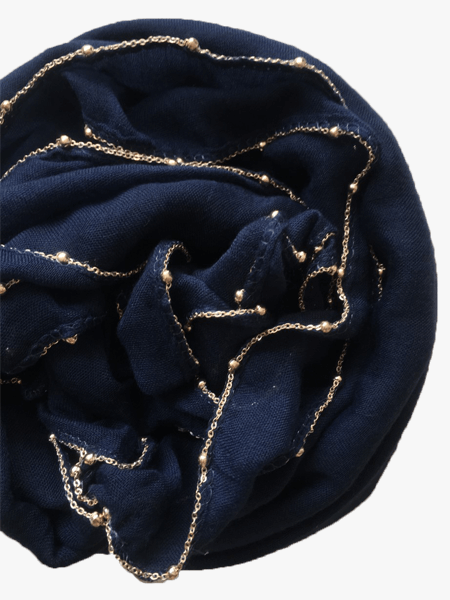 Golden beads chain - Donkerblauw