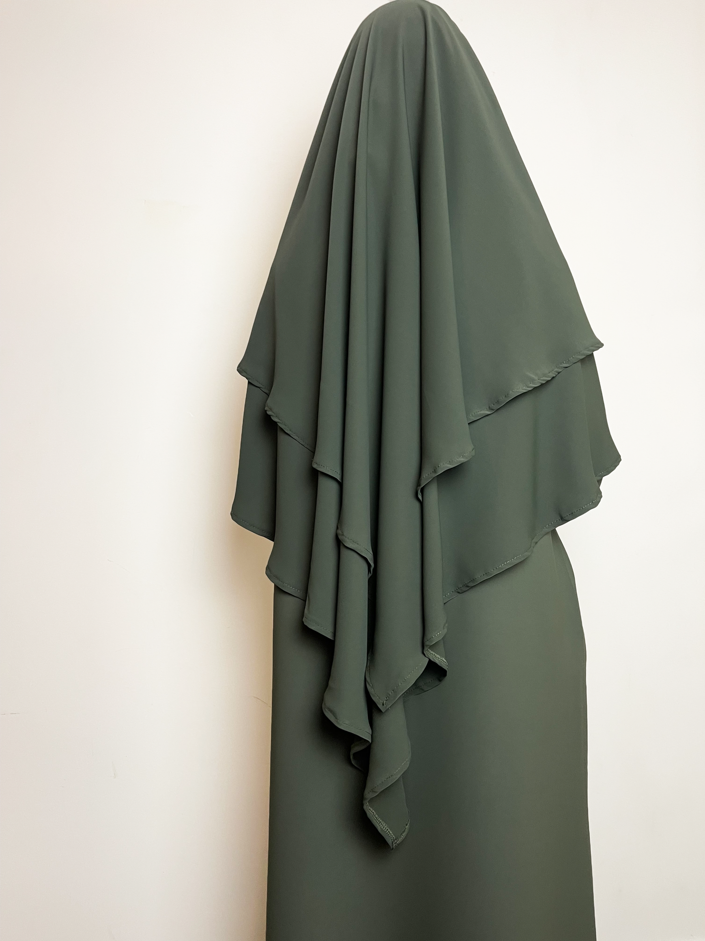 Tie back khimar -  Army green - Hijab Boutique